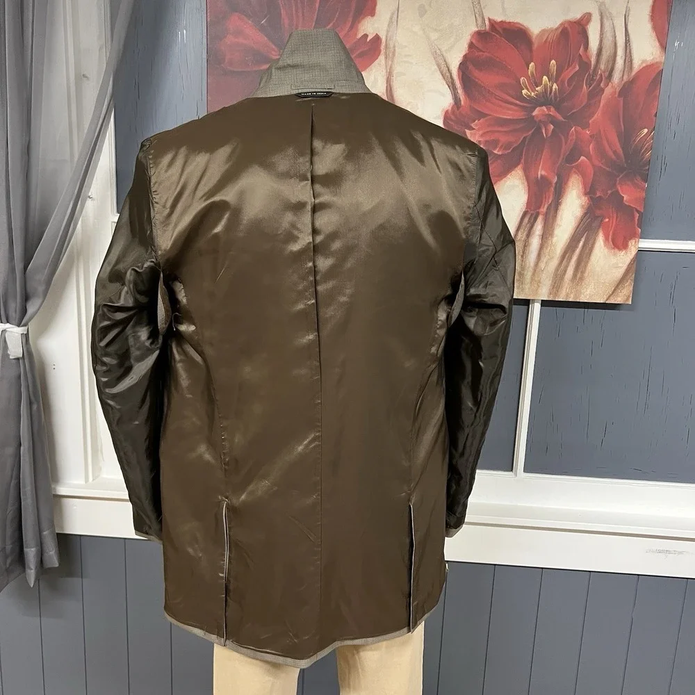Vintage Banana Republic Blazer Jacket Sport Coat Mens 44L Long Wool Blend Brown